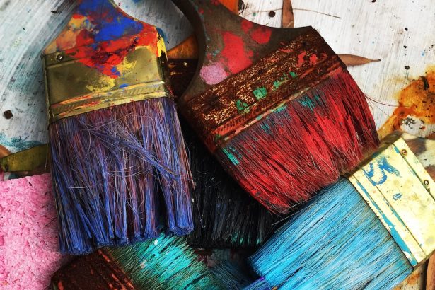 assorted-color paintbrushes